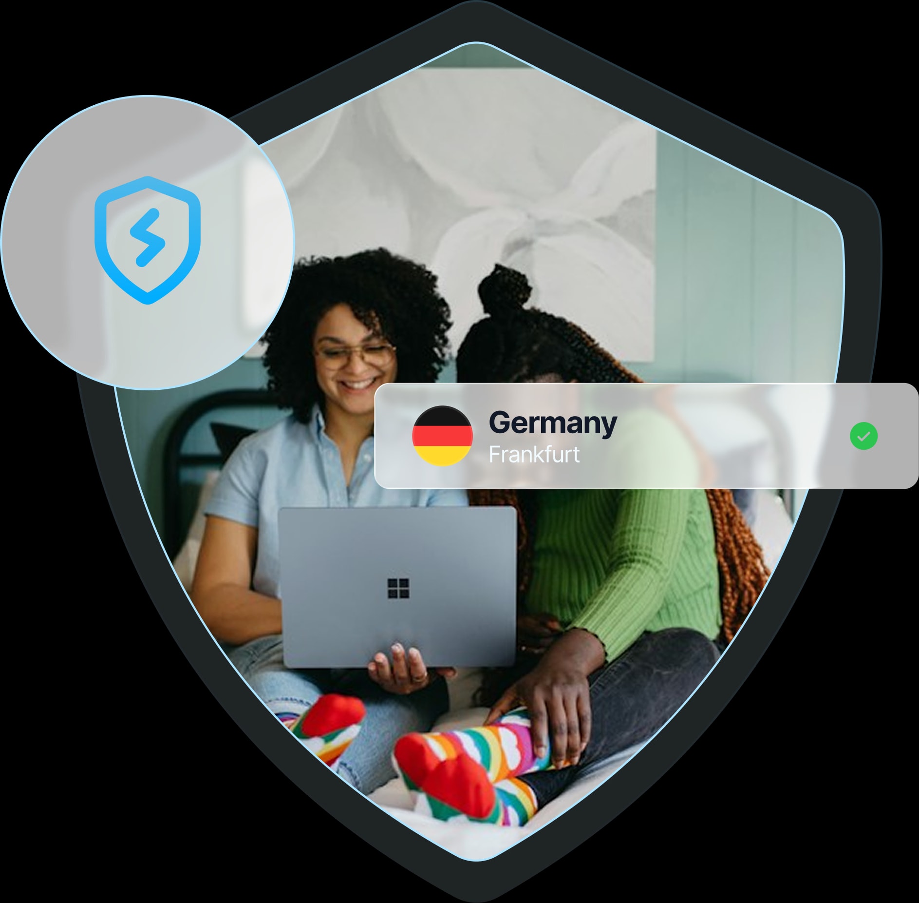 VPN Lightning connected to Frankfurt, Germany in Chrome