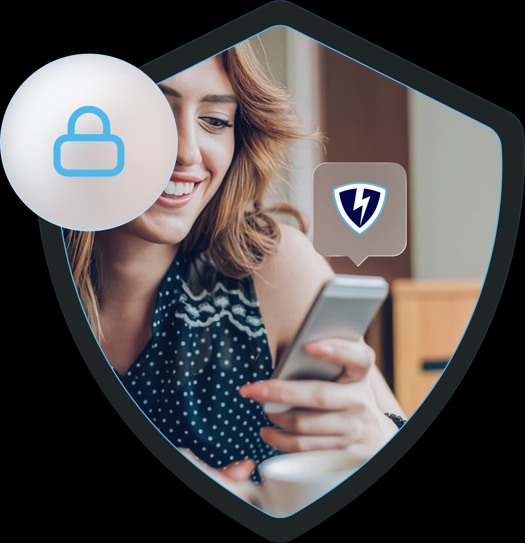 A secure Android connection protecting a person using a phone