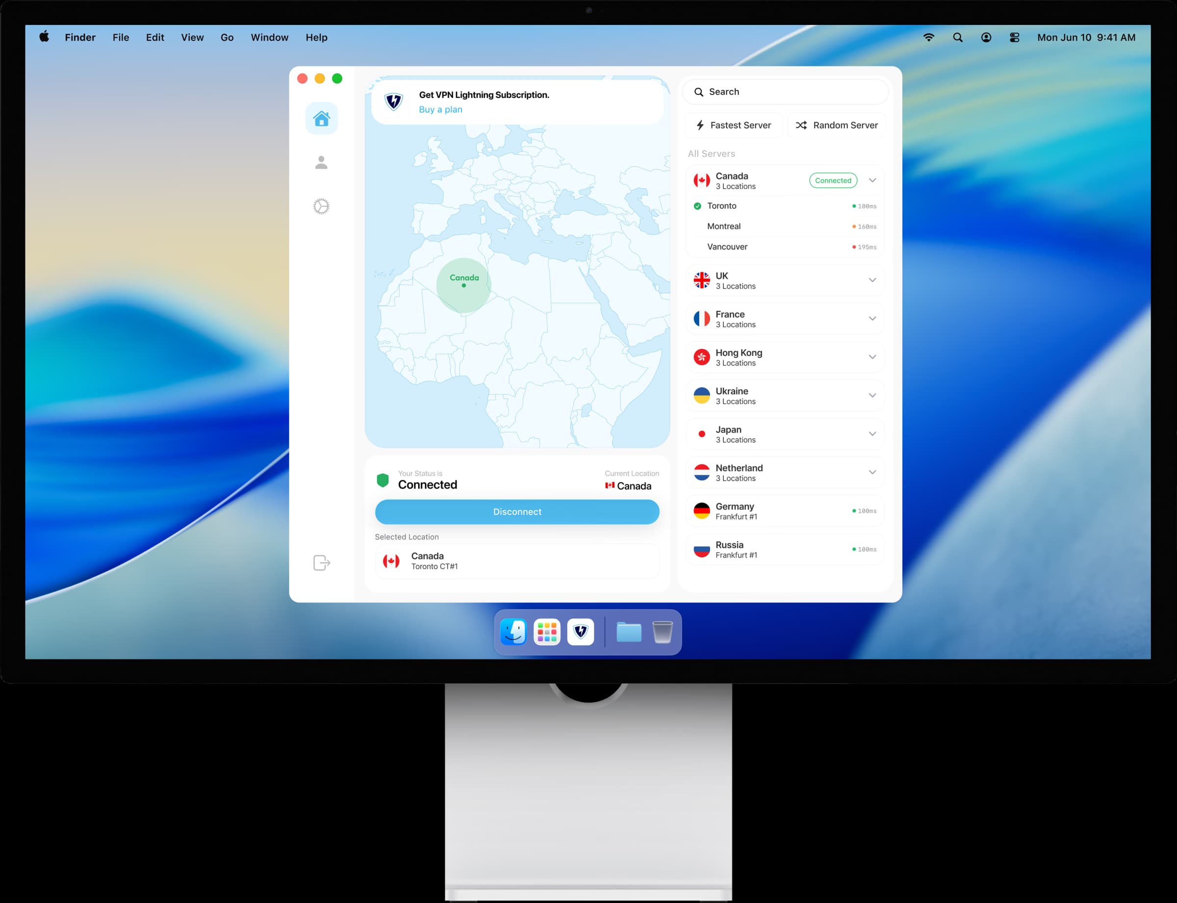 VPN Lightning running on MacOS