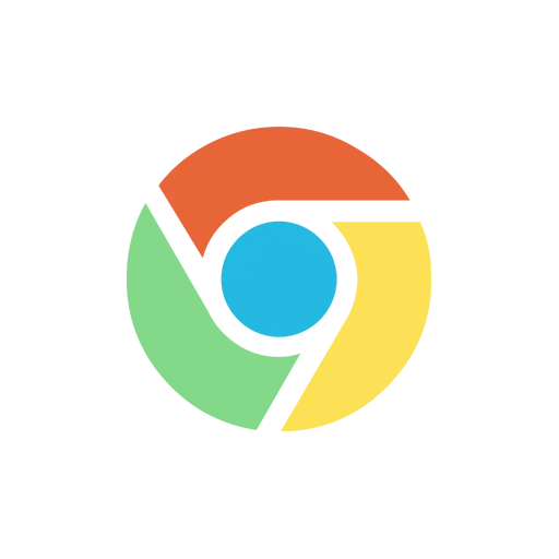 Google Chrome logo in red, green, yellow, and blue