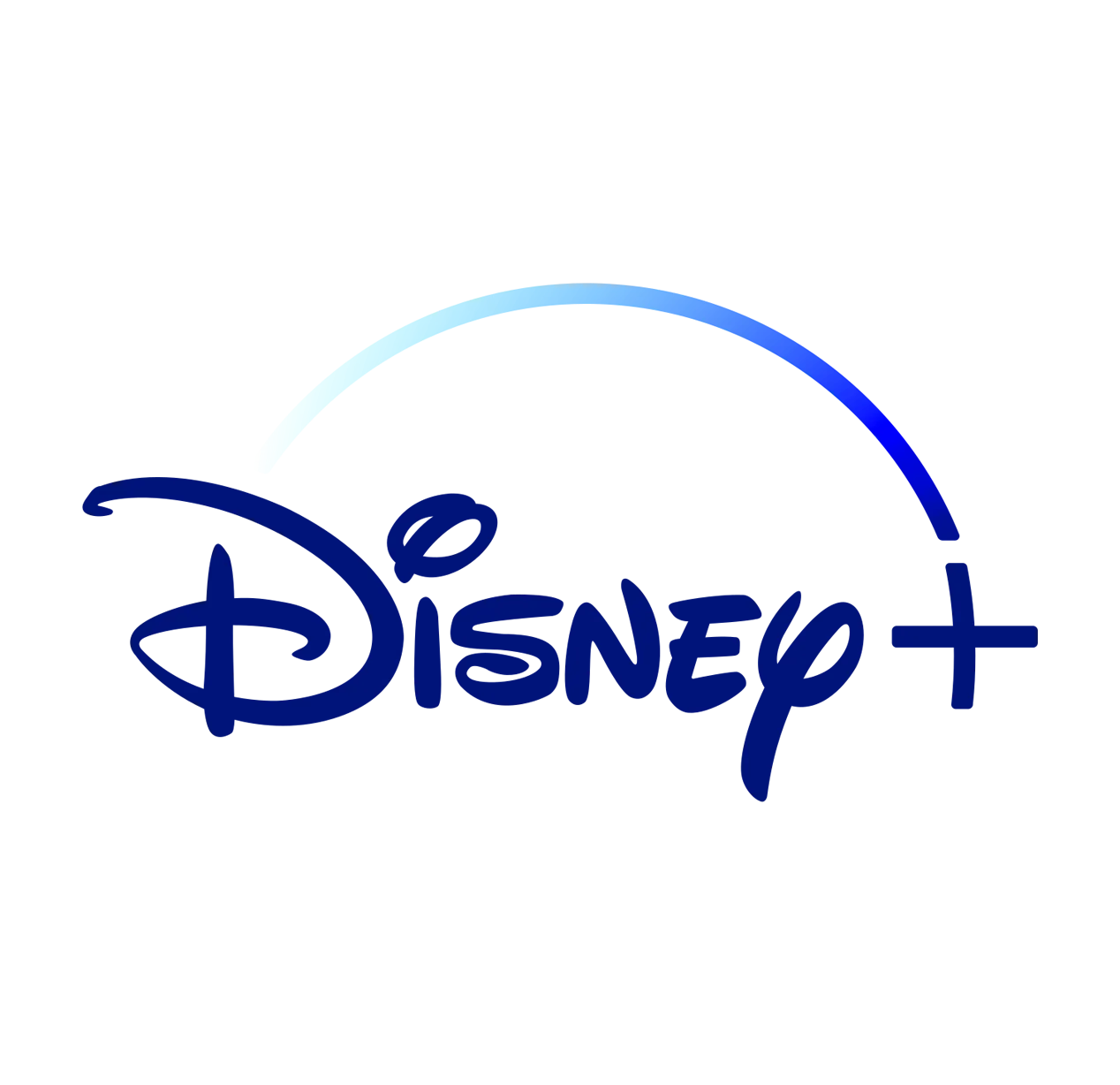 Disney+ logo with curved arc