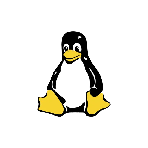 Linux penguin logo in black, white, and yellow