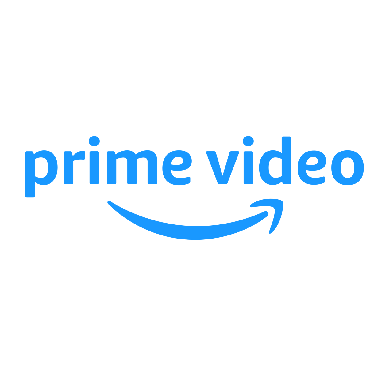 Prime Video logo with blue wordmark and arrow‑smile
