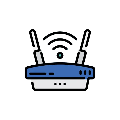 Wireless router with signal waves and dual antennas