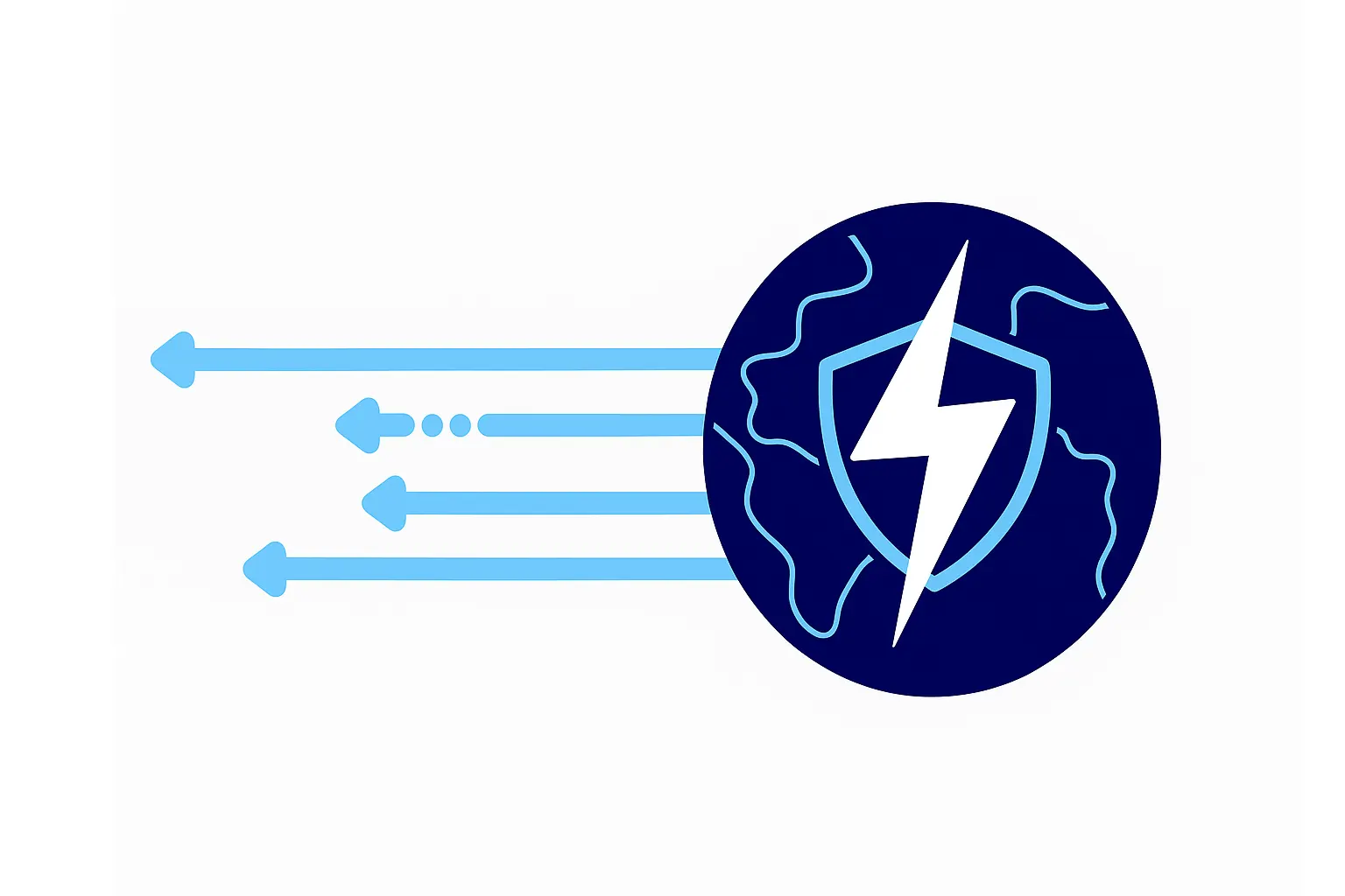 VPN shield encrypting internet traffic flow