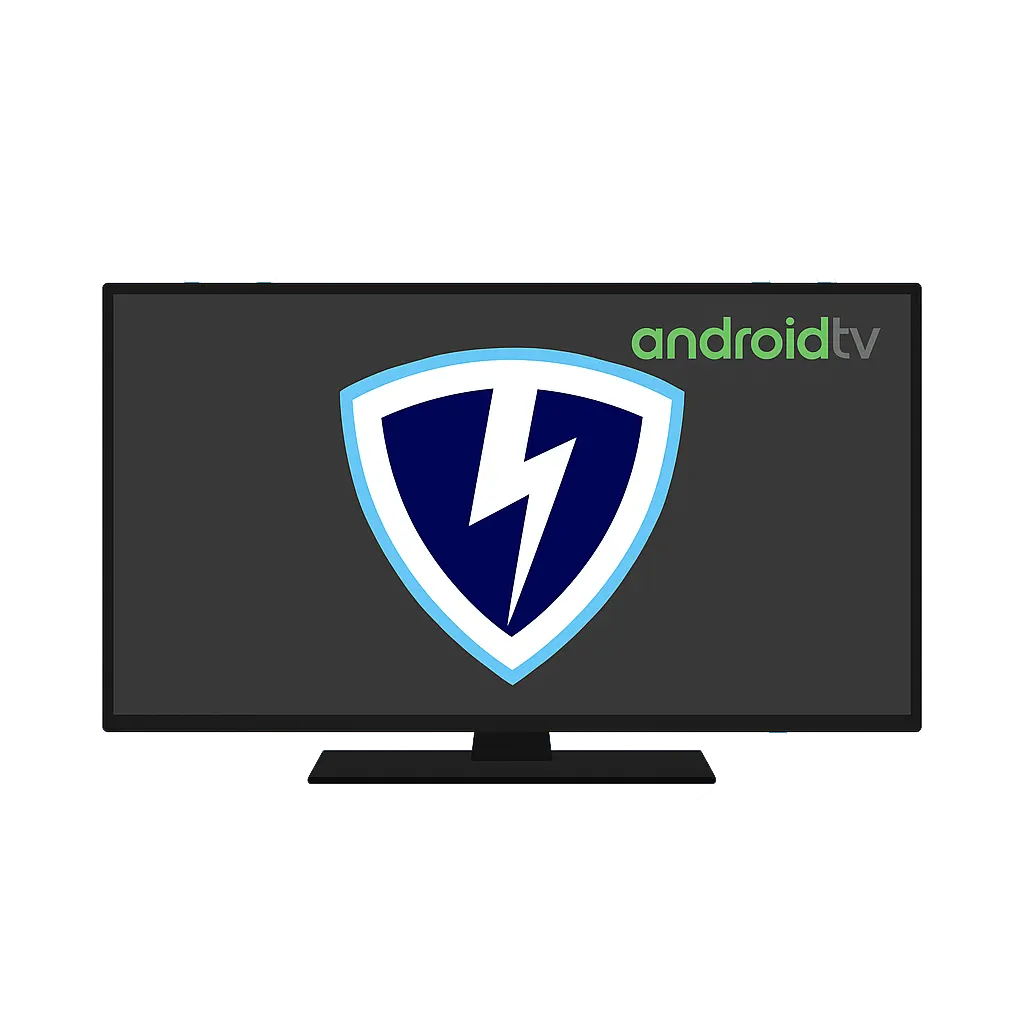 VPN Lightning logo on Android TV screen