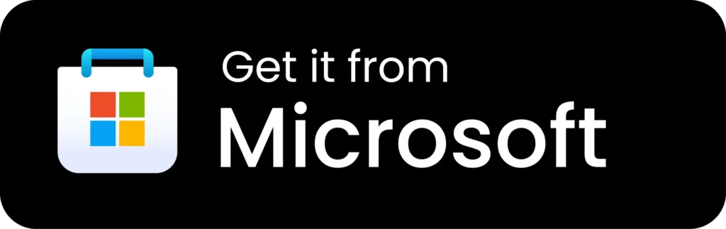 Get it from Microsoft Store badge with logo