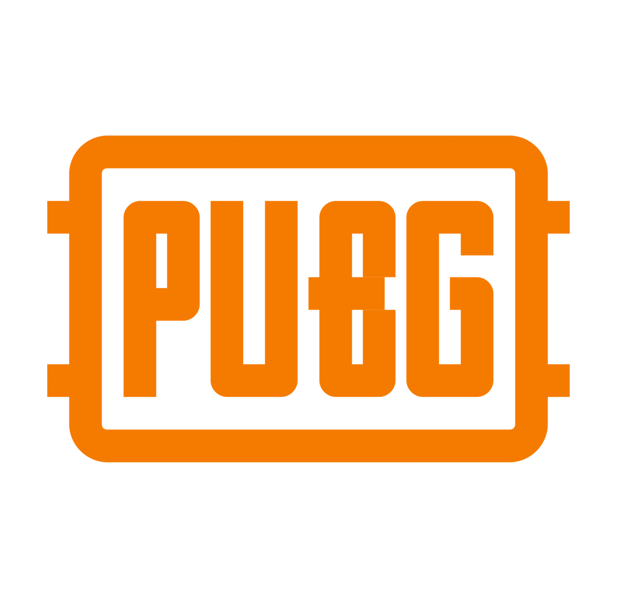 PUBG logo in bold orange block font