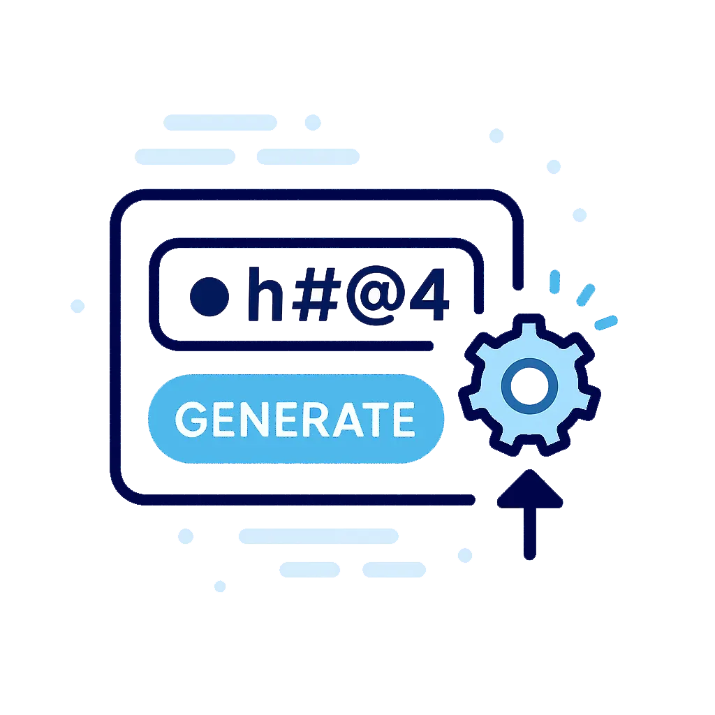 Password Generator Interface with Secure Symbols and Generate Button