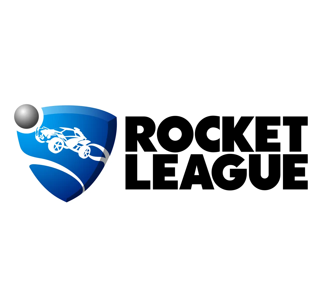 Rocket League logo with car and ball shield icon