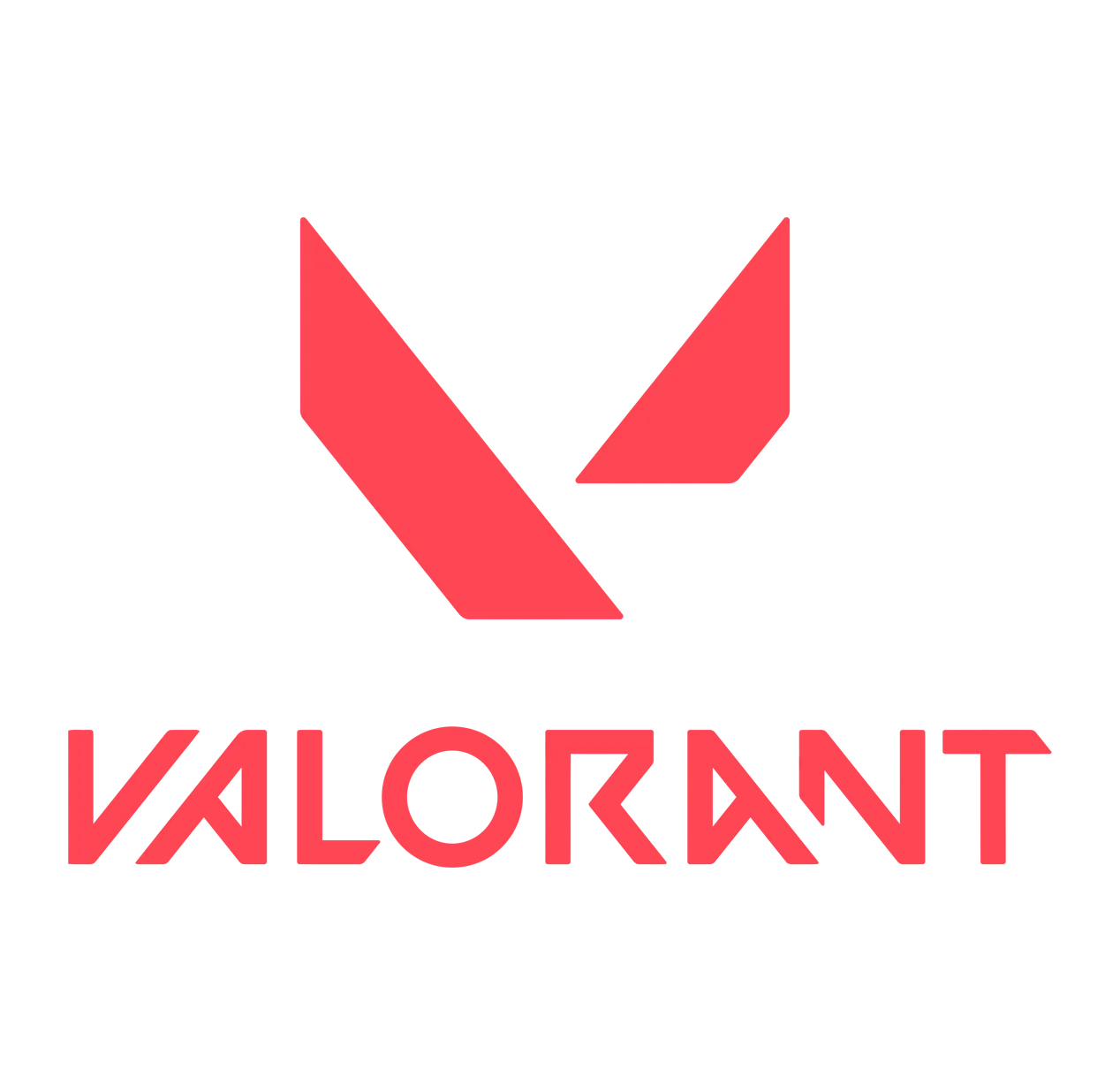 Red Valorant logo with geometric V symbol