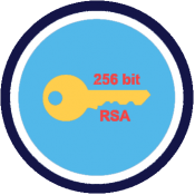 256 bit encryption icon Light Blue Multi