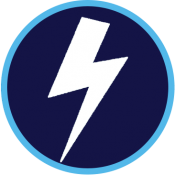 Lightning Fast Icon Blue Border